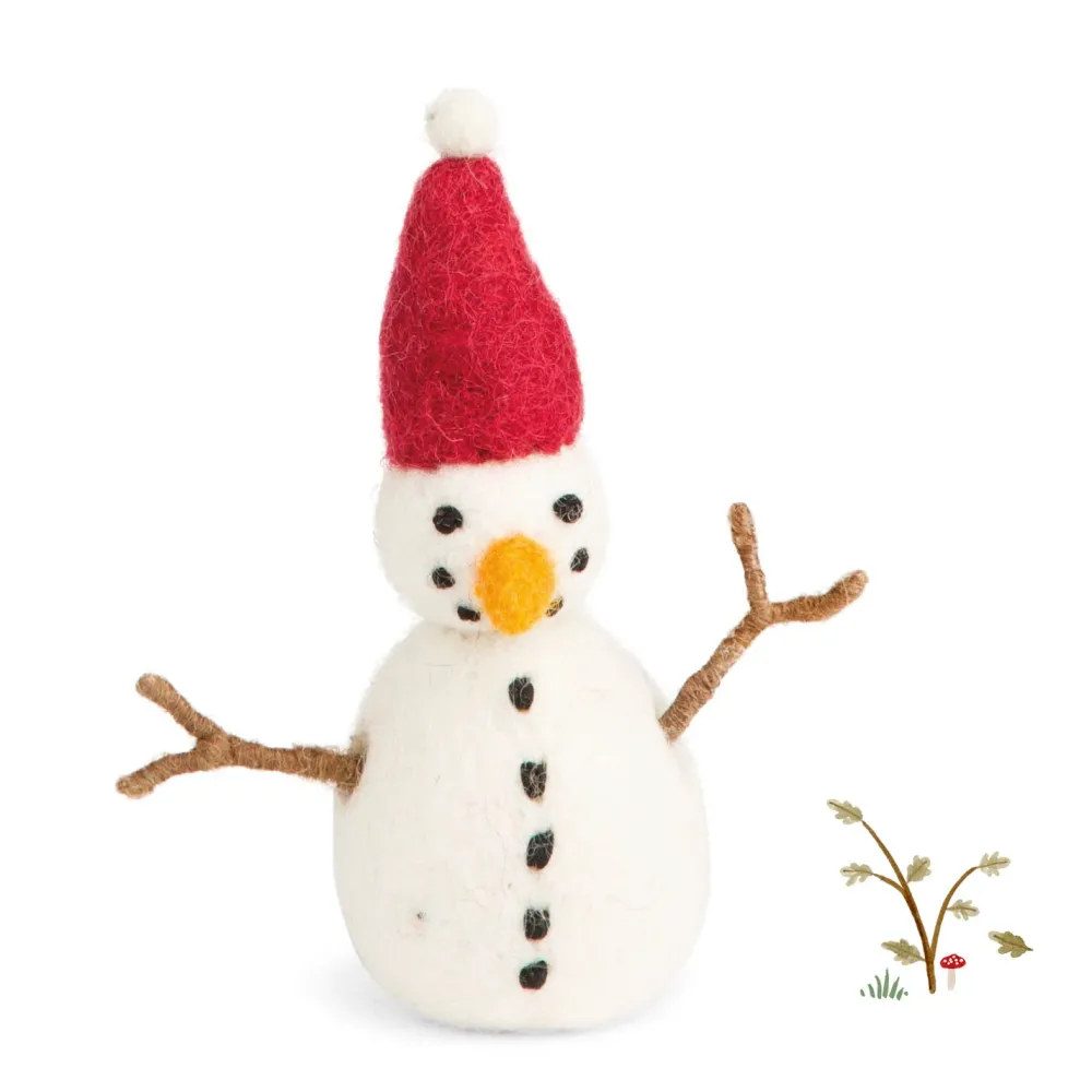 En Gry & Sif felt snowman - red hat|Cottontails Baby New