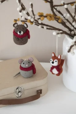 En Gry & Sif fox with red scarf felt fox|Cottontails Baby Hot