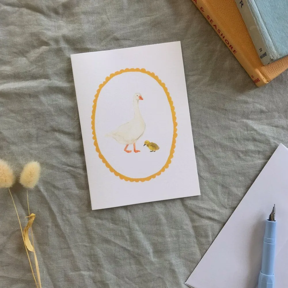 Goose & gosling card|Cottontails Baby