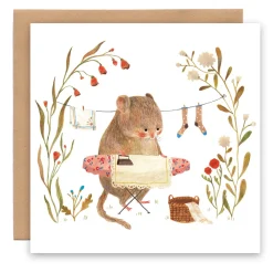 Greeting Card - Housework Mouse|Cottontails Baby Sale