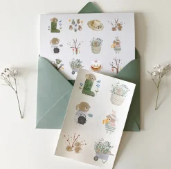 Handmade Card & Stickers - Spring Bunnies|Cottontails Baby Hot