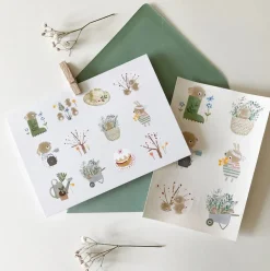 Handmade Card & Stickers - Spring Bunnies|Cottontails Baby Hot