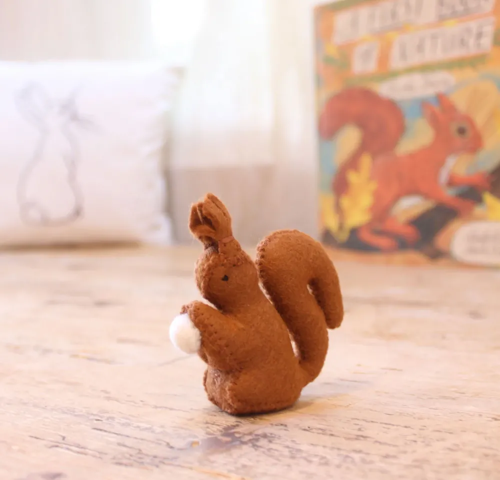 Handmade little felt squirrel|Cottontails Baby
