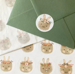 Handmade Paper Stickers - Bunny Heads|Cottontails Baby Best