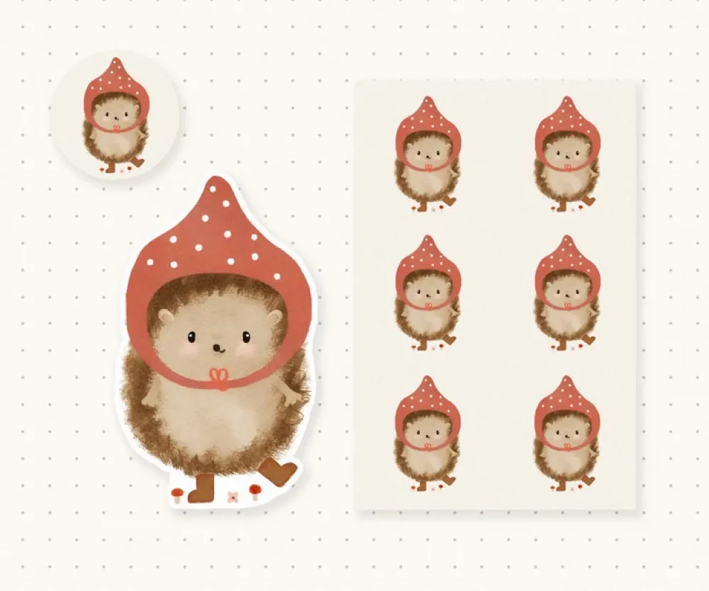 Handmade Paper Stickers - Pixie Hedgehog|Cottontails Baby Hot