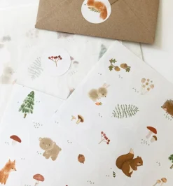 Handmade Paper stickers - White Woodland|Cottontails Baby