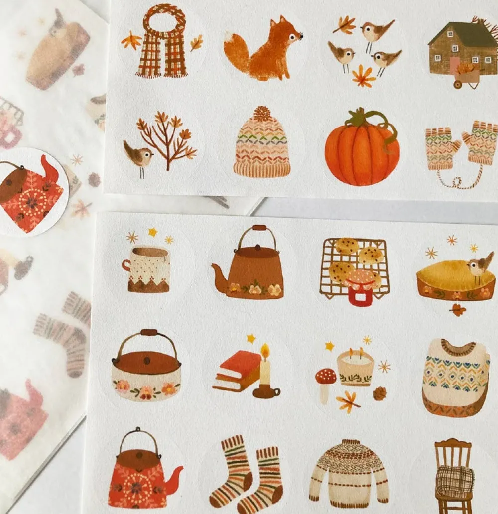 Handmade Paper Stickers - Autumn|Cottontails Baby Sale