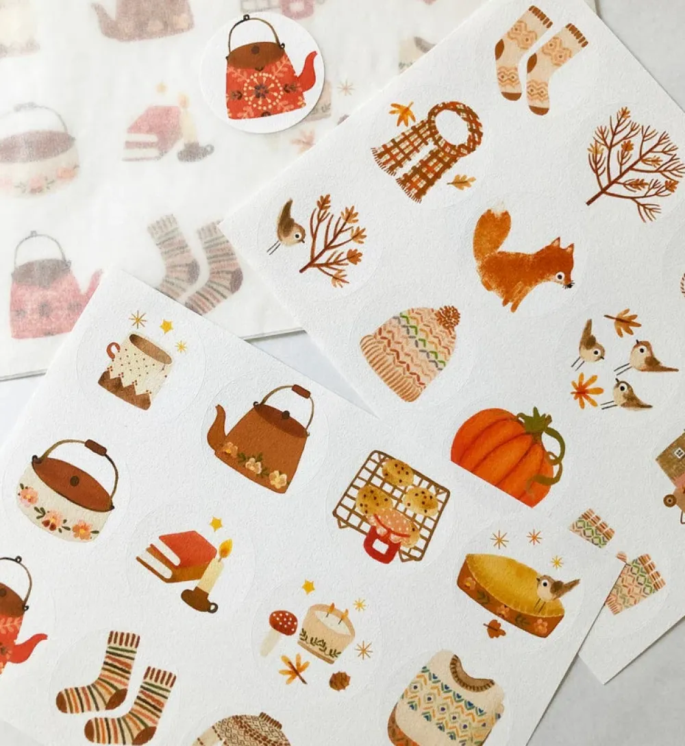 Handmade Paper Stickers - Autumn|Cottontails Baby Sale