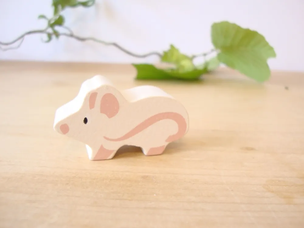 Little wooden woodland animal - mouse|Cottontails Baby