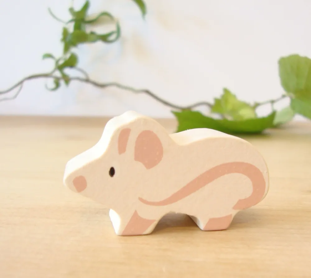 Little wooden woodland animal - mouse|Cottontails Baby