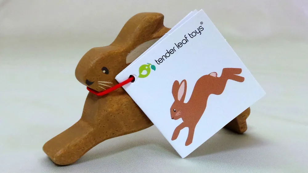Little wooden woodland animal - leaping hare|Cottontails Baby Discount