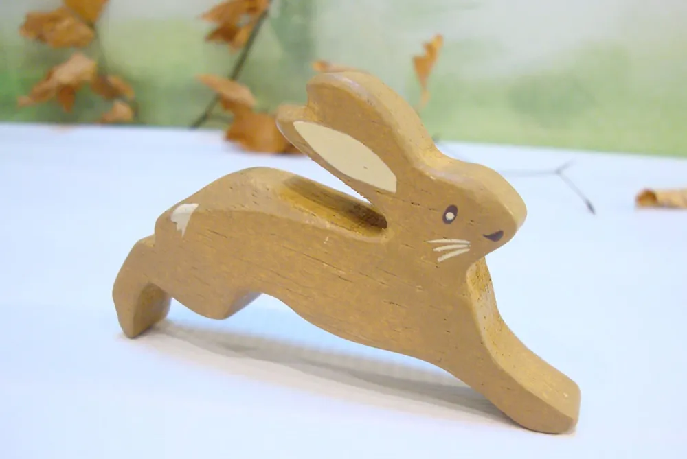 Little wooden woodland animal - leaping hare|Cottontails Baby Discount