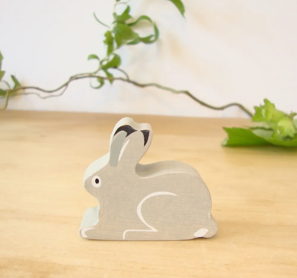 Little wooden woodland animal - snow hare|Cottontails Baby Hot
