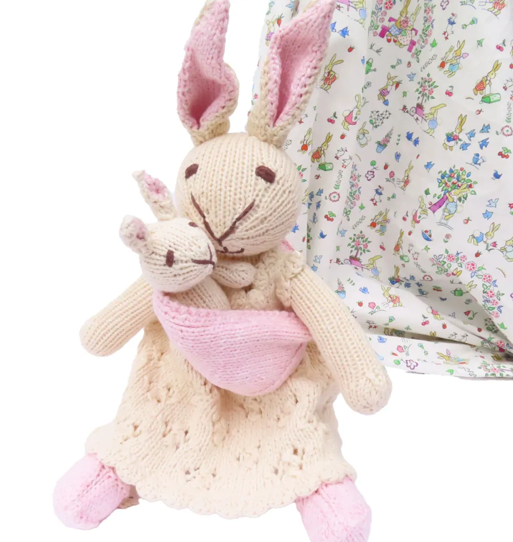 Mother Rabbit and Baby - hand knitted organic cotton|Cottontails Baby Hot