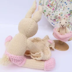 Mother Rabbit and Baby - hand knitted organic cotton|Cottontails Baby Hot