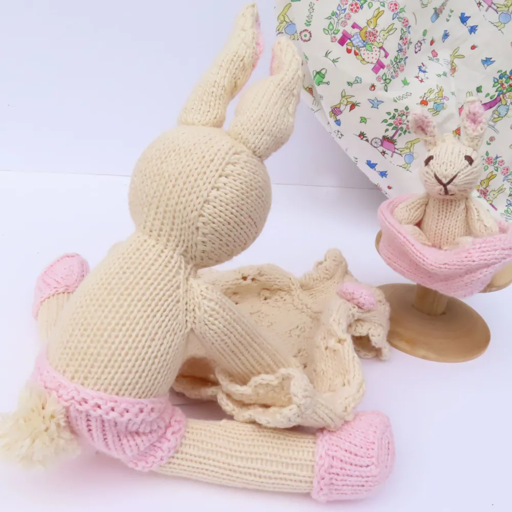 Mother Rabbit and Baby - hand knitted organic cotton|Cottontails Baby Hot