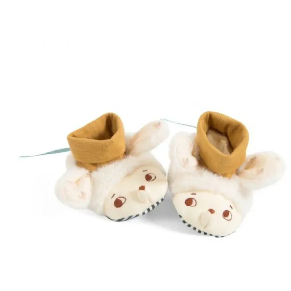 Moulin Roty Apres la Pluie baby slippers - sheep|Cottontails Baby New