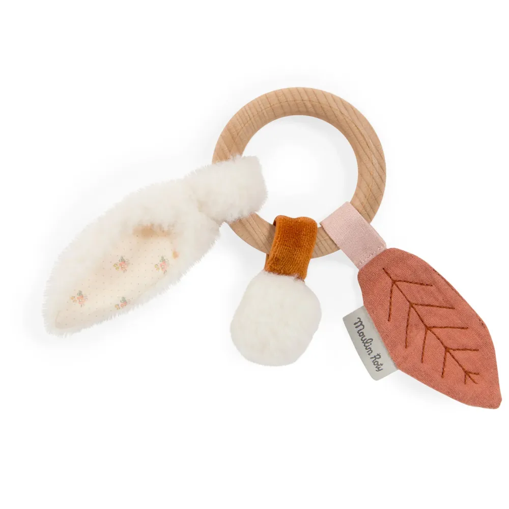 Moulin Roty bunny ears rattle & teether|Cottontails Baby Sale