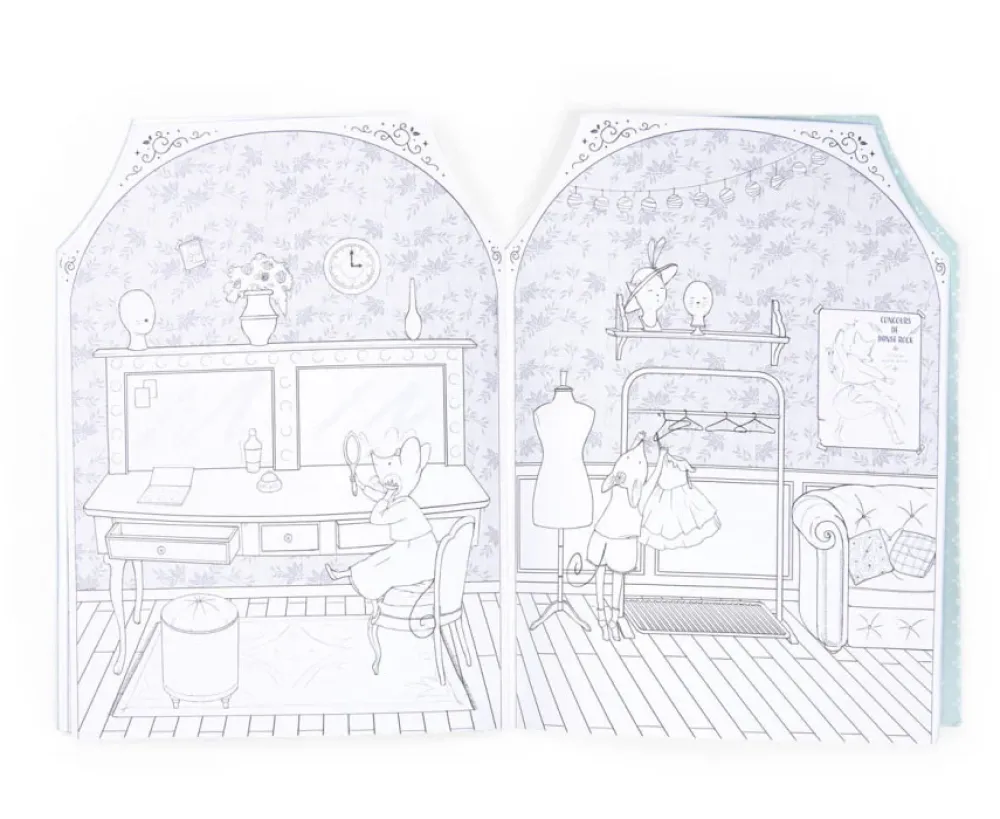 Moulin Roty Dance School Colouring & Sticker Book|Cottontails Baby New