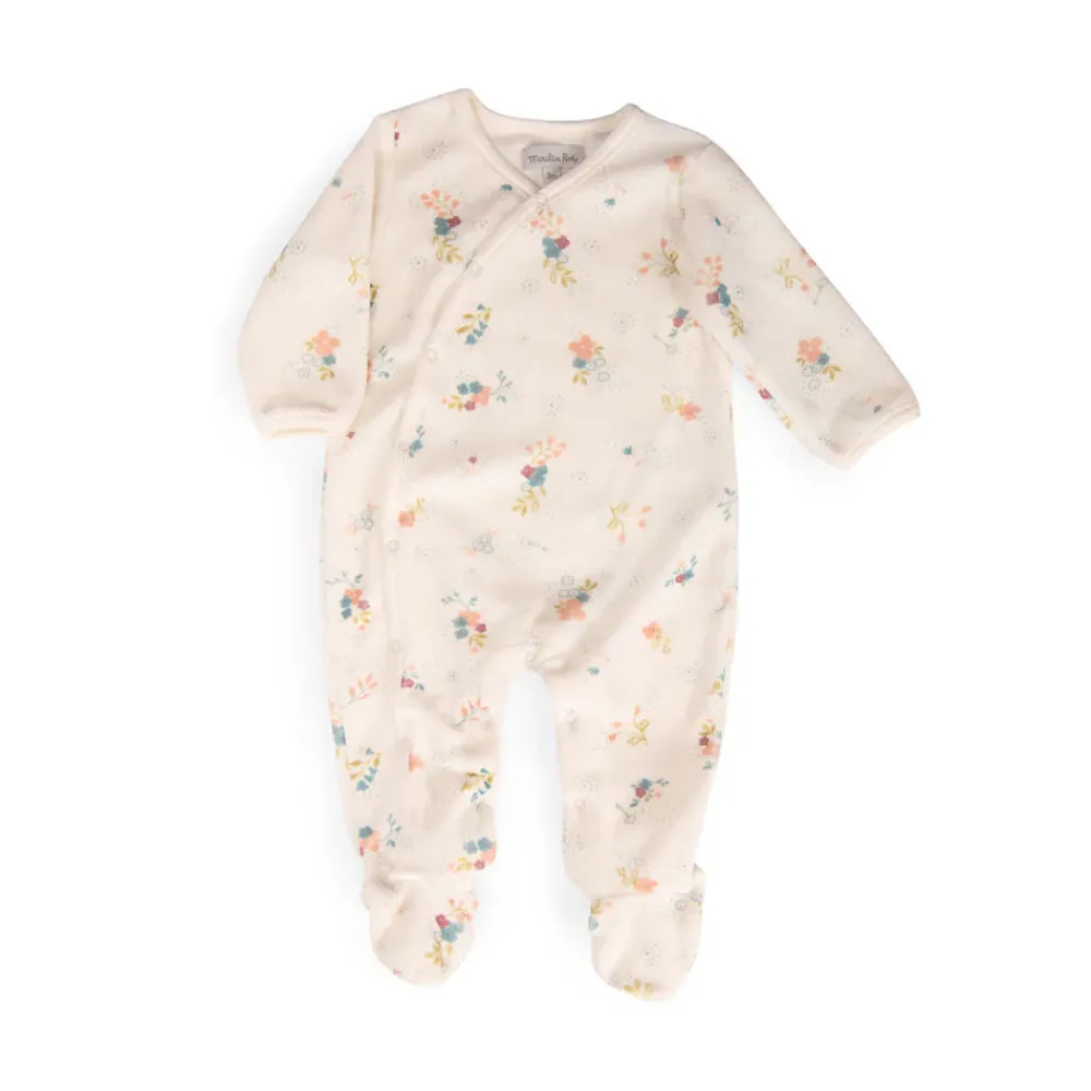 Moulin Roty Floral Baby Sleepsuit - 1 month|Cottontails Baby Best
