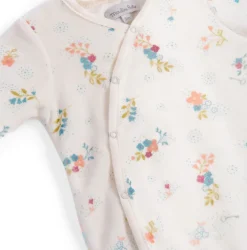 Moulin Roty Floral Baby Sleepsuit - 1 month|Cottontails Baby Best