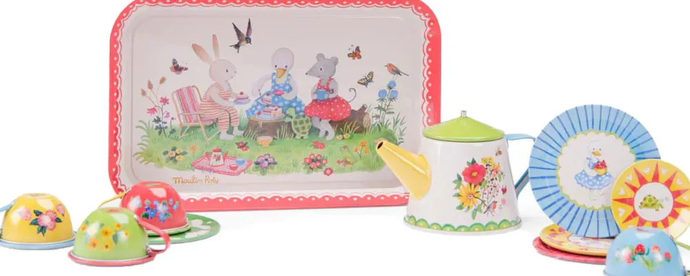 Moulin Roty Grand Family metal tea set|Cottontails Baby Best