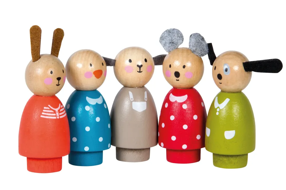 Moulin Roty Grand Family wooden peg animals|Cottontails Baby Best
