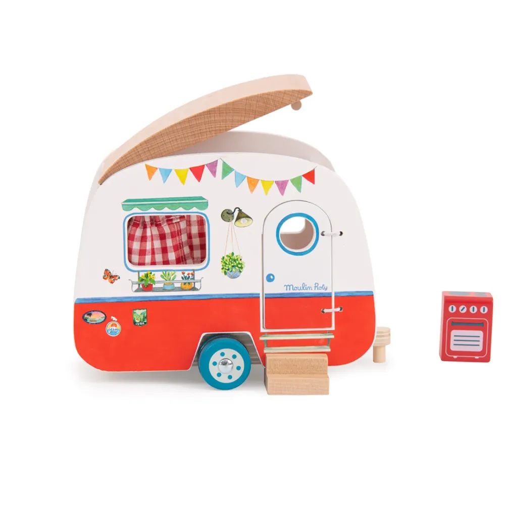 Moulin Roty Grand Family Wooden Vintage Caravan|Cottontails Baby Best