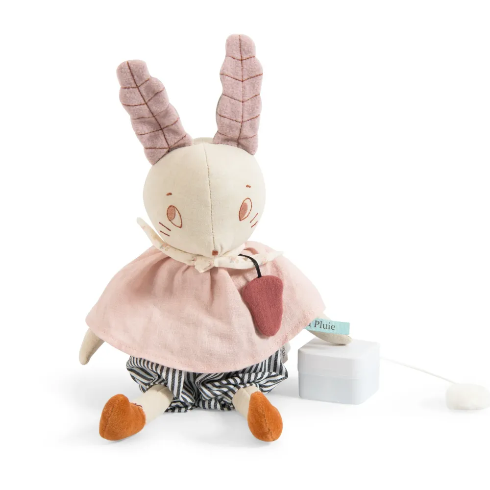 Moulin Roty musical linen rabbit|Cottontails Baby New