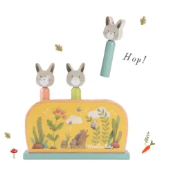 Moulin Roty Three Rabbits Wooden Pop-up Toy|Cottontails Baby Best