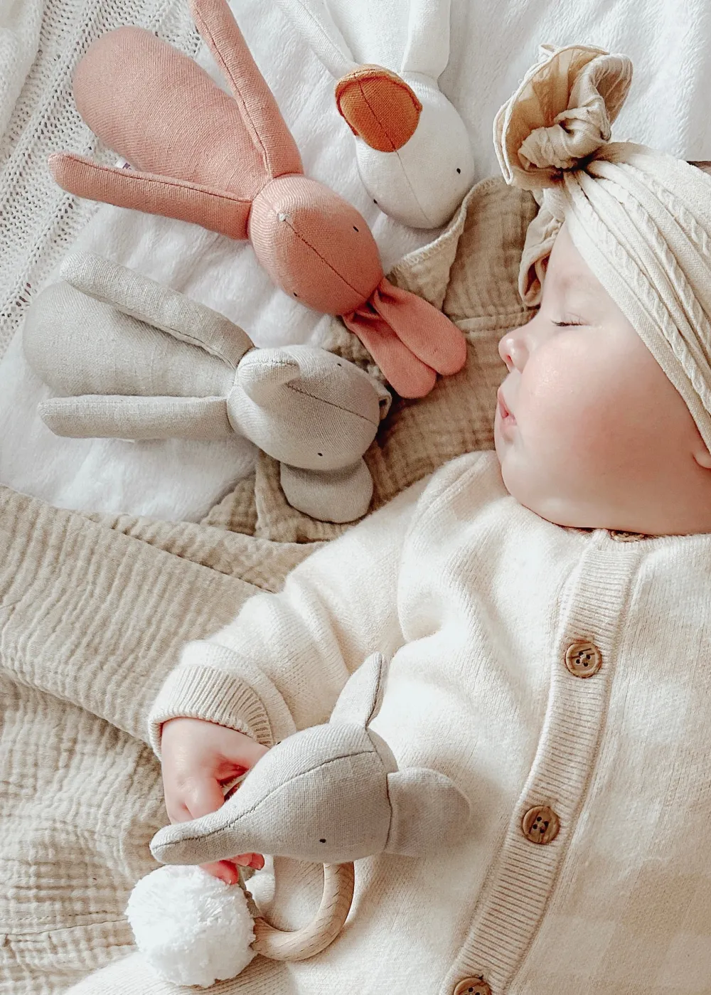 Mr Pickles Cotton Linen Elephant Rattle|Cottontails Baby New