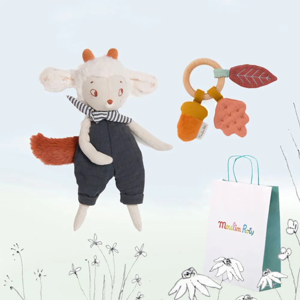 New Baby Gift Set - lamb & leaves|Cottontails Baby Discount