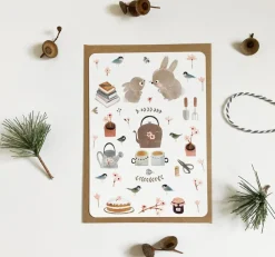 Postcard & Envelope - Bunny Teatime|Cottontails Baby Hot