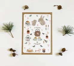 Postcard & Envelope - Bunny Teatime|Cottontails Baby Hot