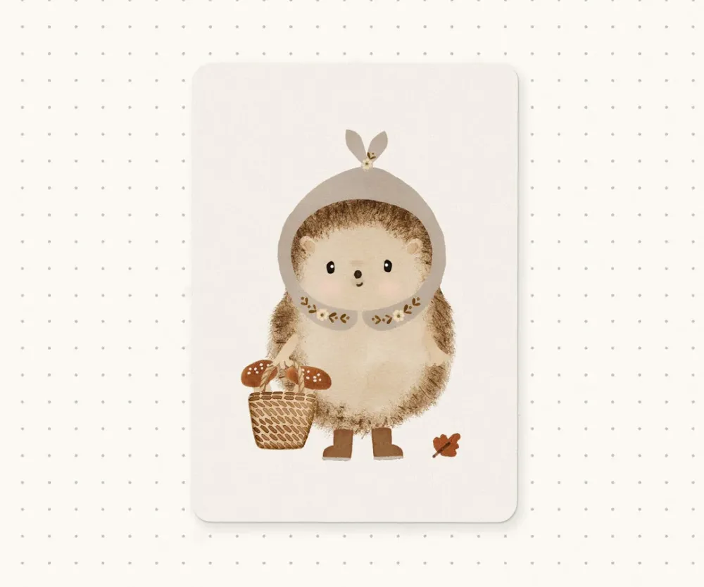 Postcard & Envelope - Foraging Hedgehog|Cottontails Baby Online