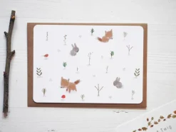 Postcard & Envelope - Fox & Bunny Woodland|Cottontails Baby New
