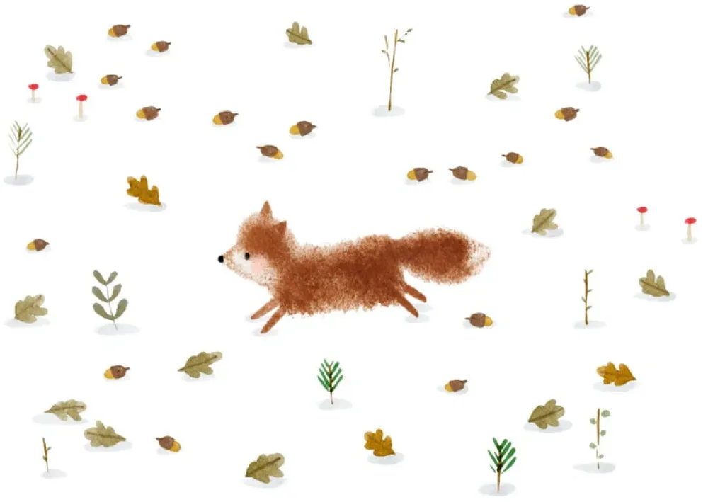 Postcard & Envelope - Jumping Fox|Cottontails Baby Hot