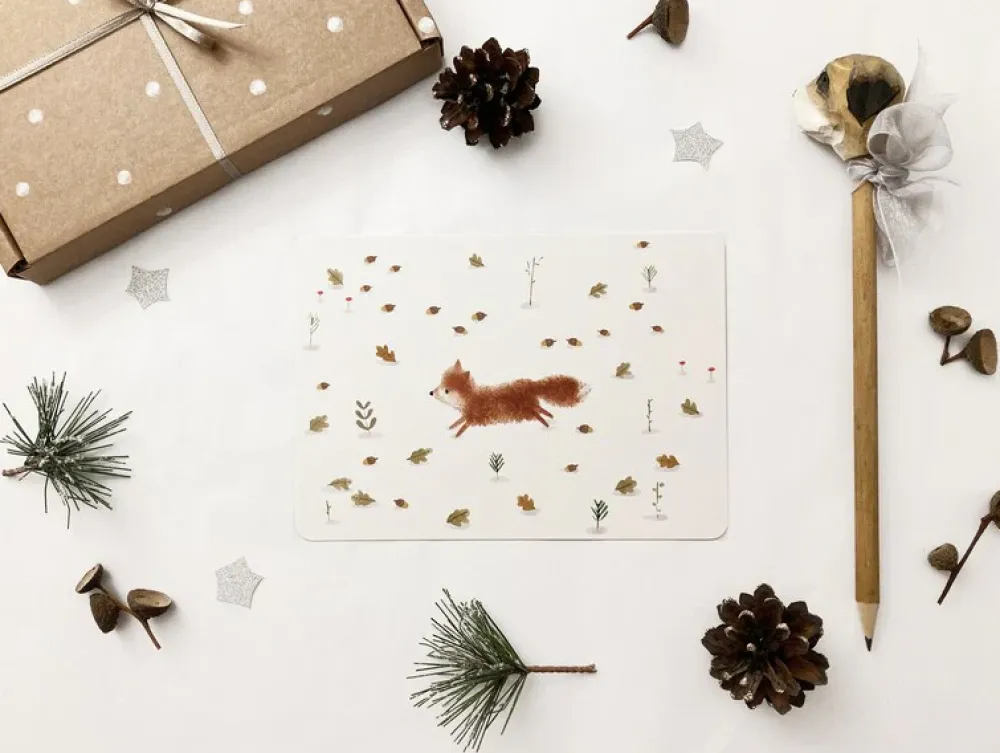Postcard & Envelope - Jumping Fox|Cottontails Baby Hot