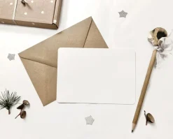 Postcard & Envelope - Mouse Family in Bed / Cosy Day|Cottontails Baby Outlet