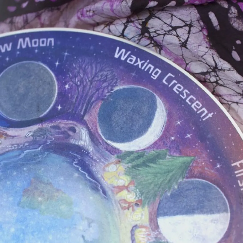 Wooden season wheel - phases of the moon|Cottontails Baby Clearance
